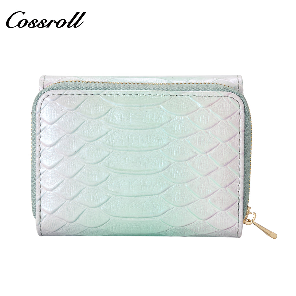 New factory custom leather money baotou layer cowhide change card bag patent leather holding women's purse custom