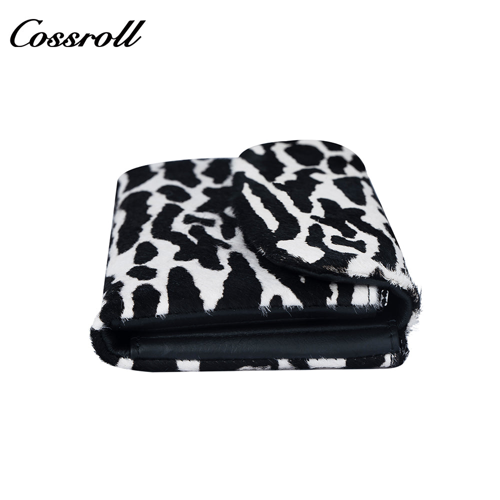 Genuine Leather Fashionable High-End Women's Wallet, Top Layer Soft Cowhide, Zebra Pattern, Large Capacity with Multiple Card Slots