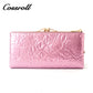 New Products dark blue long leather wallet women With Top Selling