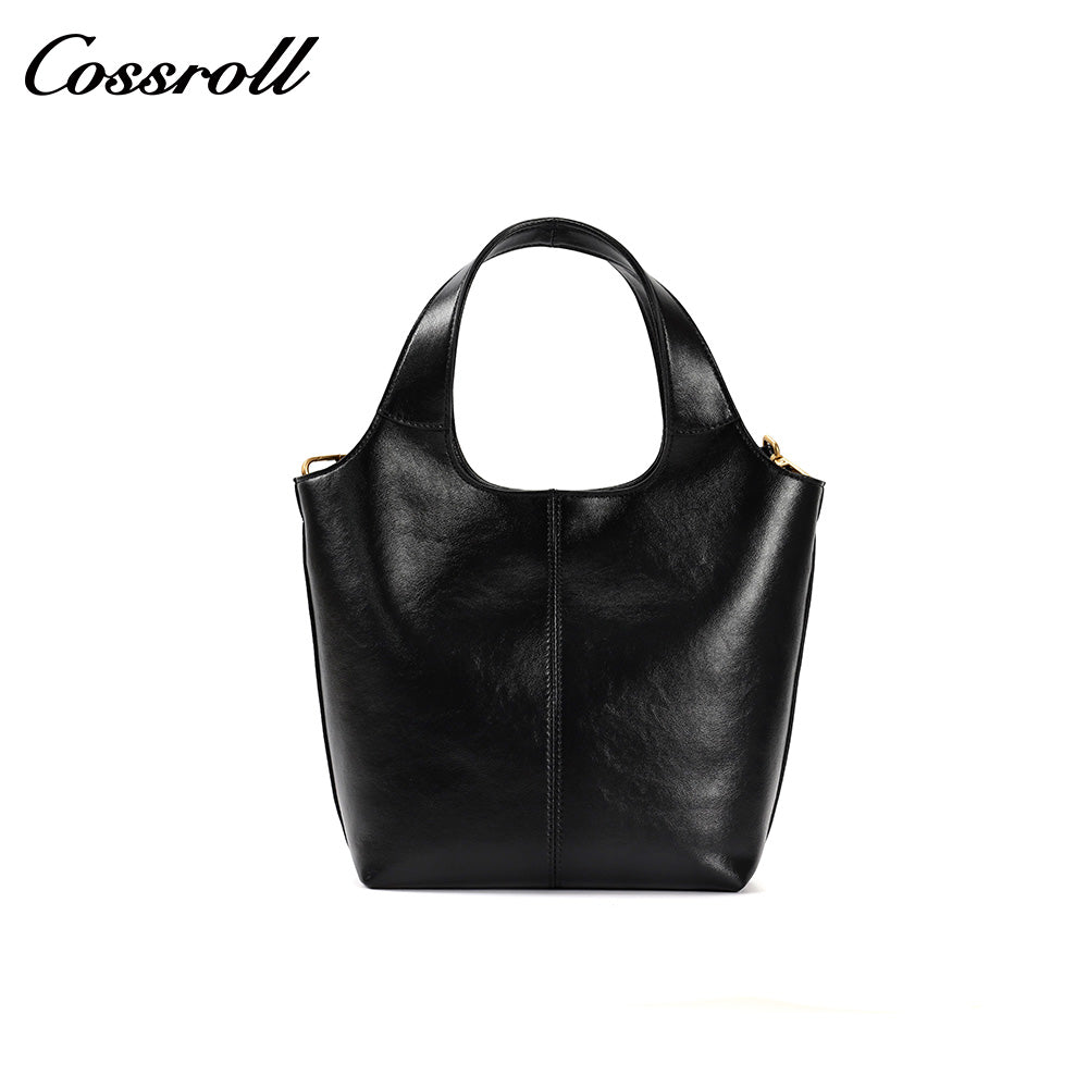 Women's Cowhide Commuter Hand Tote Bag, Minimalist Crossbody Bag with Adjustable Shoulder Strap