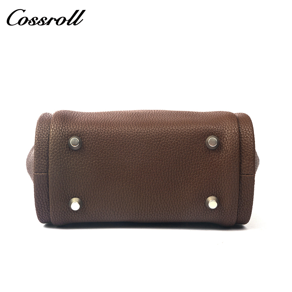 Minimalist Multi-Way Top-Grain Leather Commuter Bag, Pebbled Texture, Hand/Shoulder/Crossbody Use