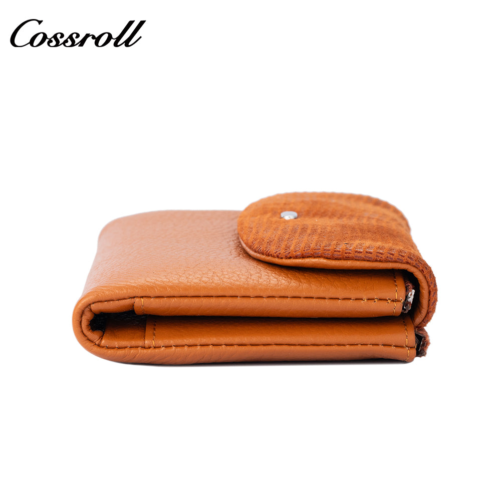 Women's Genuine Leather Coin Purse, Two-Tone Splicing, Multifunctional Card Holder