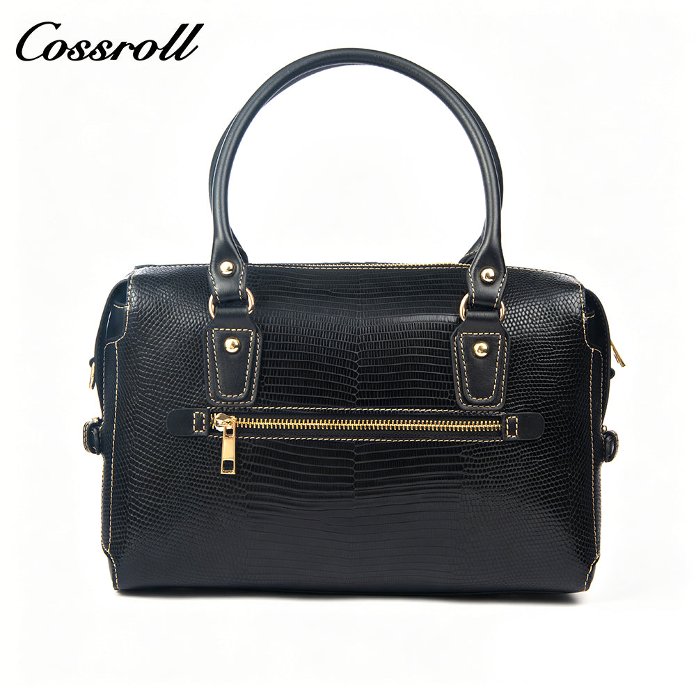 Vintage Embossed Leather Boston Bag for Women, Handbag & Crossbody Purse, High-End Large Capacity Commuter Bag