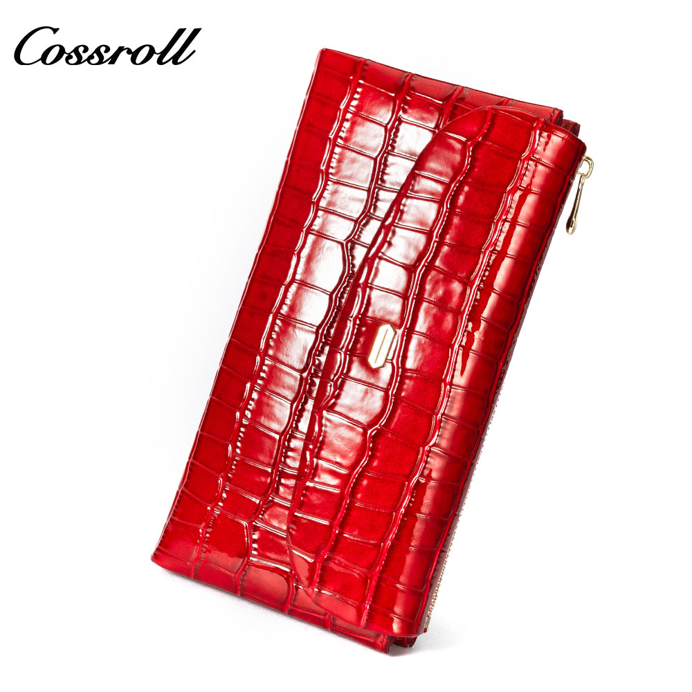 Most Selling Products  manufactory for women embossed stone pattern geniune leather wallet