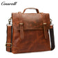 Crazy horse leather shoulder bag Men's fashion leather crossbody bag Business men's bag briefcase three-purpose bag