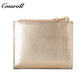 New leather wallet short first layer cowhide women's advanced sense purse small purse for women pearl pattern