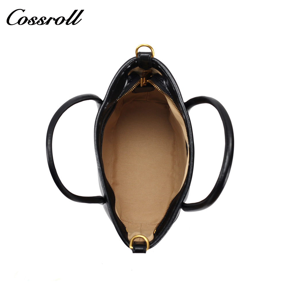 Women's Waxed Cowhide Handheld Tote Bag, Versatile Shoulder & Crossbody Commuter Bag