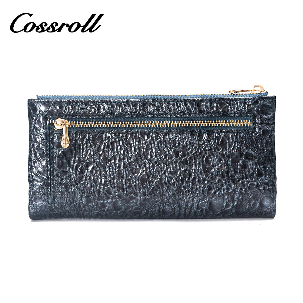 2023 Best New Products dark blue long leather wallet women With Top Selling