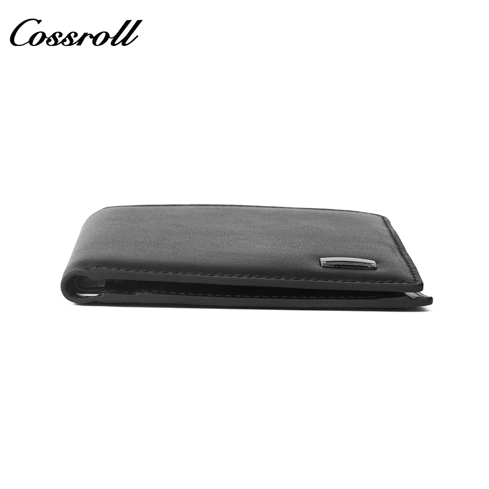 Men's Genuine Leather Bifold Wallet, Slim Business Daily Purse with Multiple Card Slots