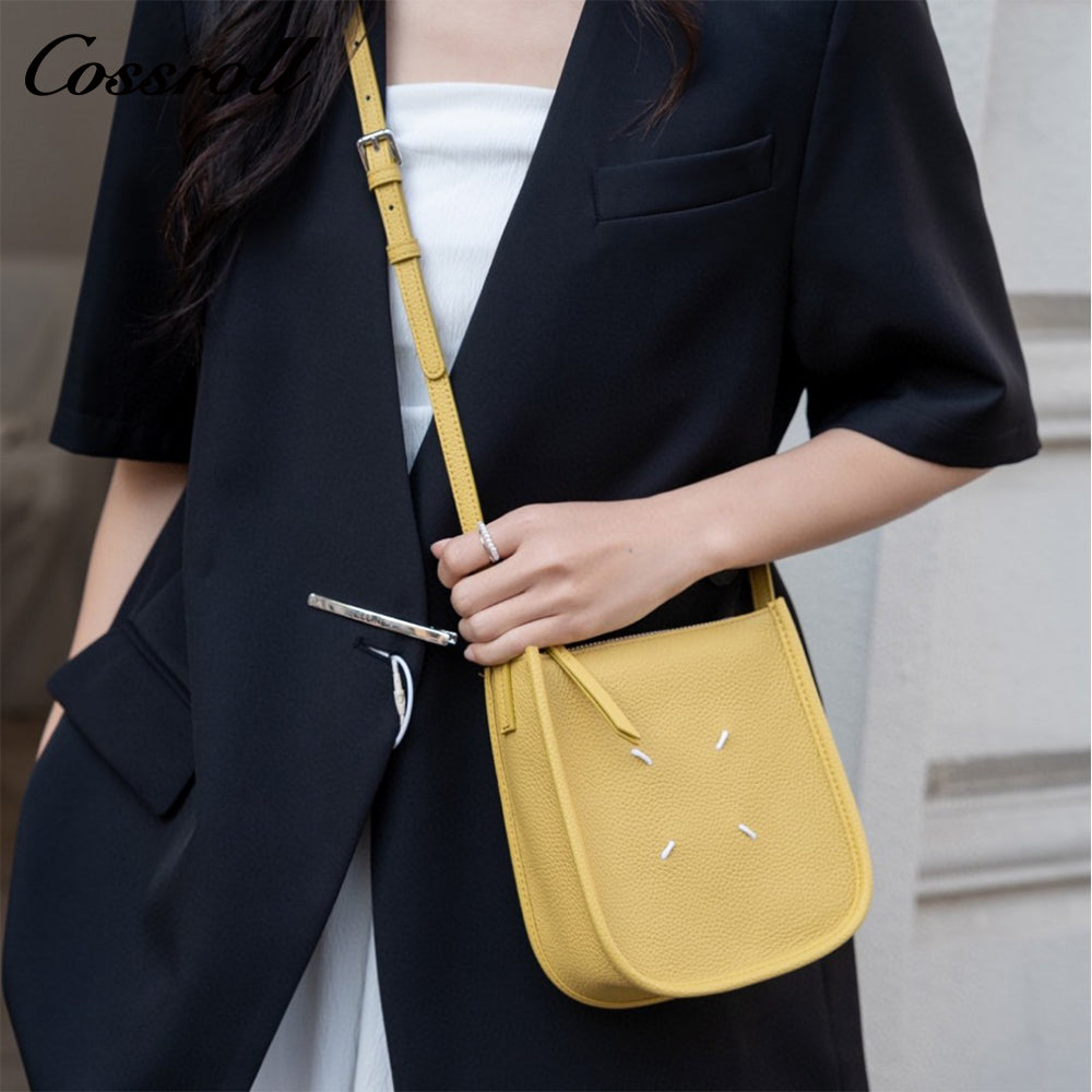 Head layer TOGO cowhide small square bag personality leisure senior texture leather crossbody bag niche hundred with cell phone bag