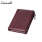 Women's top-grain cowhide wallet with multiple card slots genuine leather card holder and zippered coin pocket