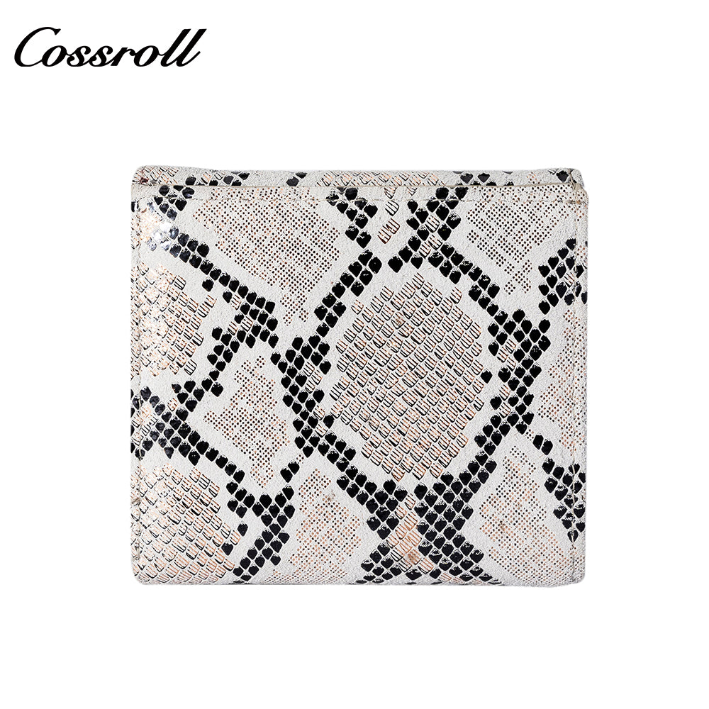 Manufacturers custom foreign trade new wallet female leather short snake wallet cowhide high-end wallet card bag certificate bag