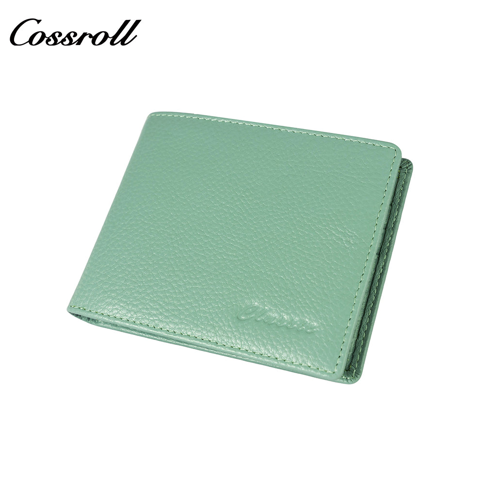 Factory custom short simple leather purse for women cowhide coin bag for women purse money clip