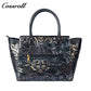 Vintage Embossed Leather Tote Bag for Women, Large Capacity Handbag & Crossbody Bag, Premium Hand-Carved Commuter Bag