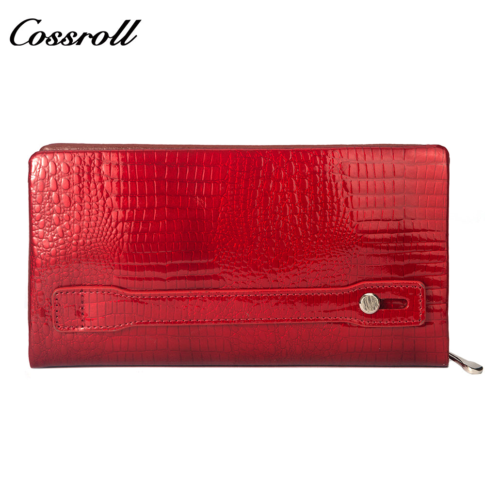 High Quality Wholesale Custom Cheap luxury leather   crocodile texture patent leather