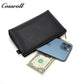 Genuine Leather Zipper Clutch, Minimalist Cowhide Pouch for Phone, Coins & Small Items