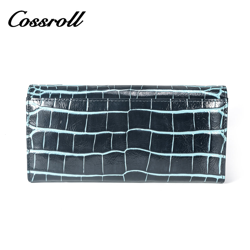 2023 Best New Products dark blue long leather wallet women With Top Selling