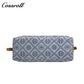 Women's Vintage All-Over Jacquard Denim Monogram Bag, Canvas Spliced Large Capacity Commute Shoulder Bag, Casual Monogram Underarm Shopping Bag
