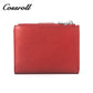 Red short leather wallet