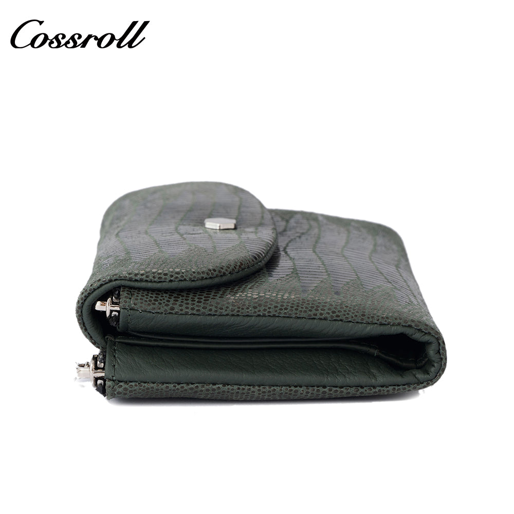 Genuine leather wallet for women, soft cowhide, patchwork, multifunctional, large-capacity coin purse