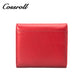 Red Ladies Multifunction Card Holder in Classic Pebbled Leather