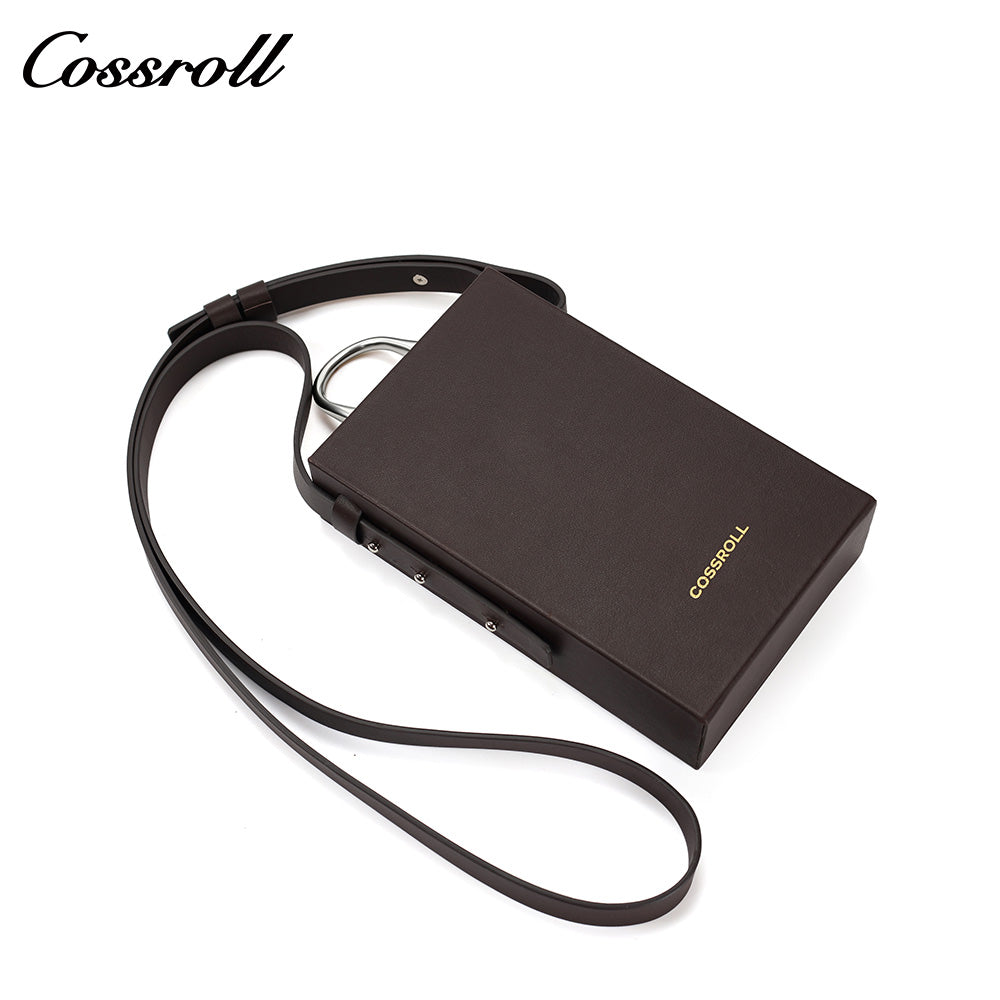 First-layer cowhide square small crossbody bag, minimalist and niche handheld single-shoulder mini phone bag