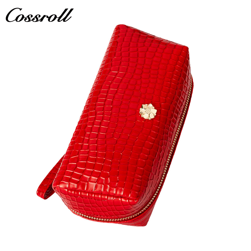 New leather wallet short first layer cowhide women's advanced sense purse small purse embossed stone pattern for women