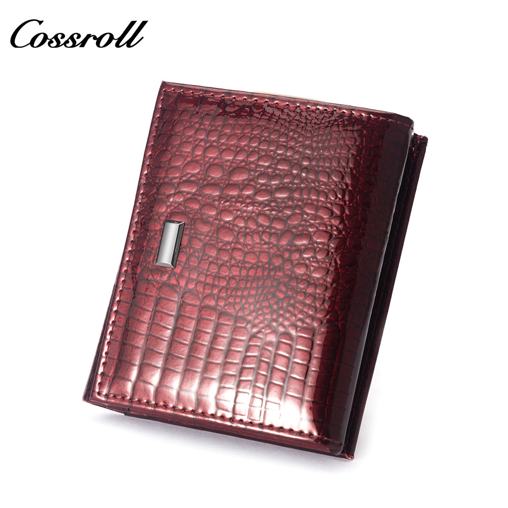 Customized High-End Leather Women's Wallets European market patent leather