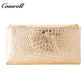 2024 New Design leather fasion slim wallet custom logo   crocodile texture Genuine Leather