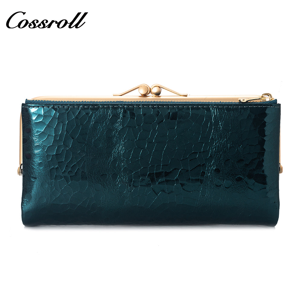 Top-Selling Genuine Leather Women's Wallets Bright leather crocodile texture patent leather