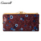 Factory custom 2023 fashion vintage pattern purse women's long and short leather purse holding large capacity wallet