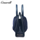 Velvet Patchwork Handbag for Women, Minimalist Retro Style Top Handle Bag, Versatile Commuter Shoulder Bag