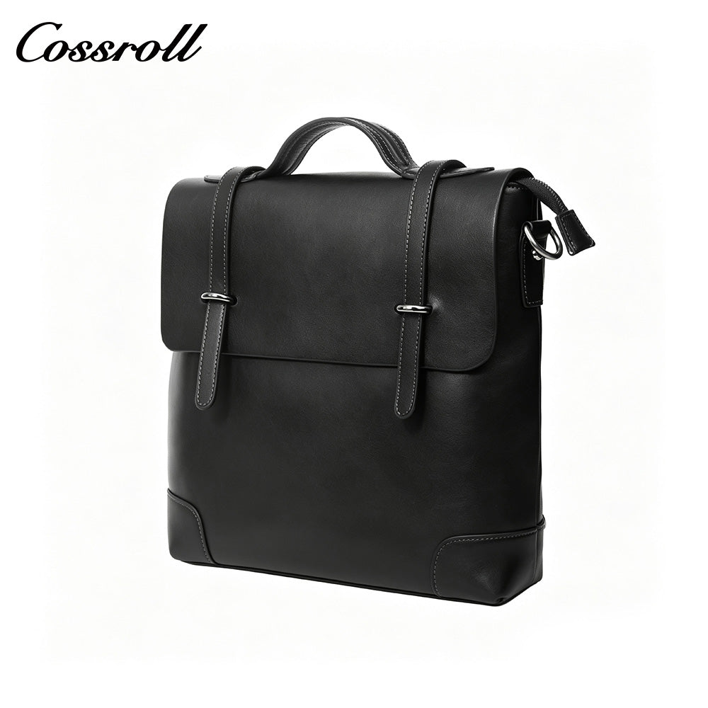 Genuine Leather Briefcase for Men, Large Capacity Laptop Handbag, Multi-Functional Business Commute Bag, Support Handheld / Shoulder / Crossbody / Backpack Carry