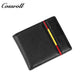 Men's wallet simple short money clip vintage lychee grain soft leather wallet multi card space large capacity