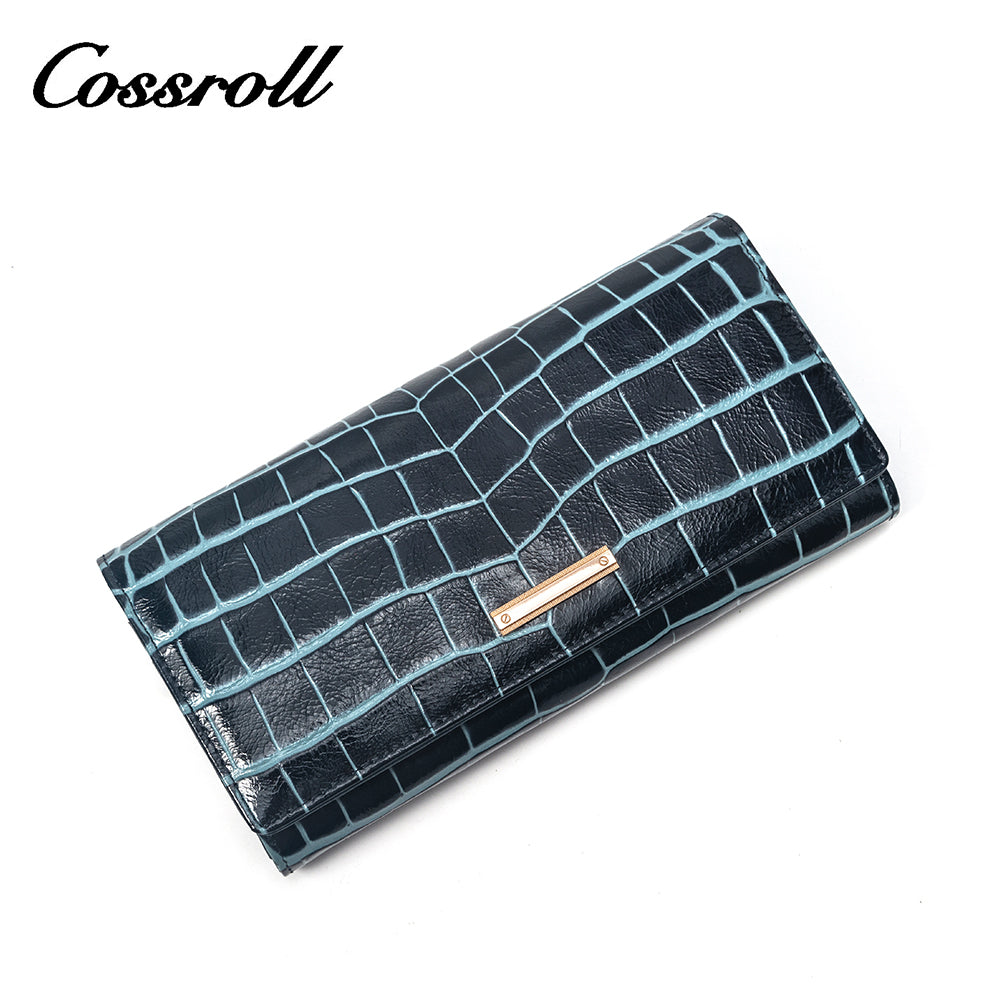 2023 Best New Products dark blue long leather wallet women With Top Selling