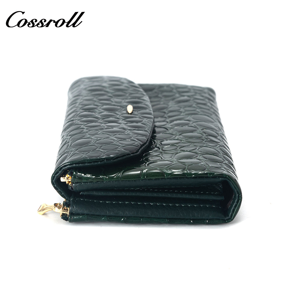 Europe and the United States leather wallet women's long money clip multi-card wallet manufacturers customized