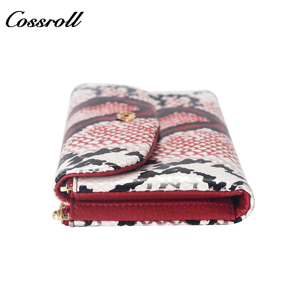 Manufacturers custom foreign trade new wallet female leather short snake wallet cowhide high-end wallet card bag certificate bag