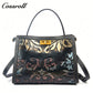 Niche Design Embossed Leather Bag, Vintage Genuine Leather Large Capacity Commuter Handbag & Crossbody Bag