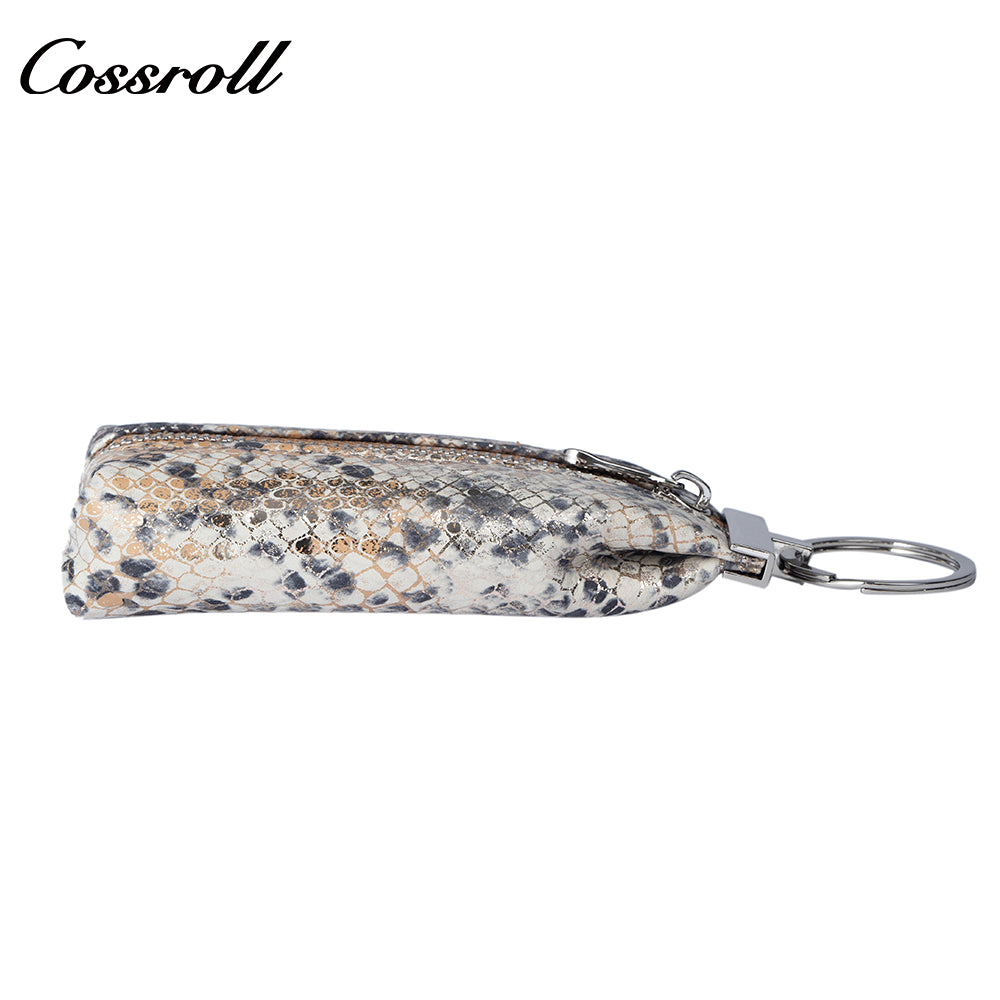 Genuine Leather Double-Layer Key and Coin Wallet, Multifunctional, Textured, Large-Capacity Card Holder