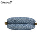 Women's Vintage All-Over Jacquard Crescent Underarm Bag, Denim Print Shoulder Bag with Adjustable Strap, Monogram Casual Mini Handbag for Daily Commute