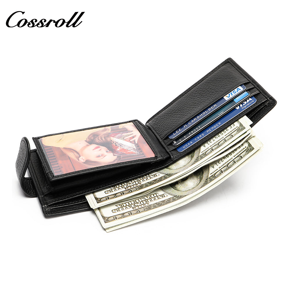 Head Cowhide Man Wallet Genuine Leather Money Clip Horizontal Short Banknote Coin  Soft Leather Plain