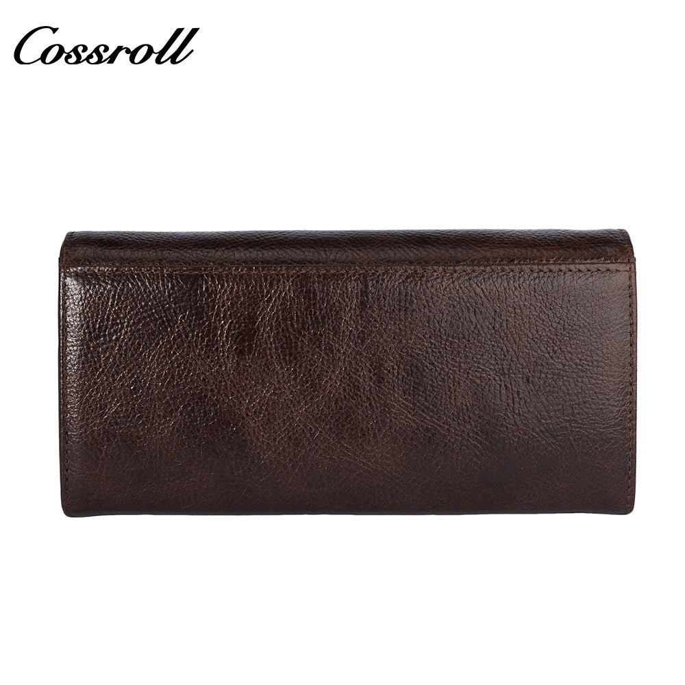 Factory custom short simple leather purse for women cowhide coin bag for women purse money clip