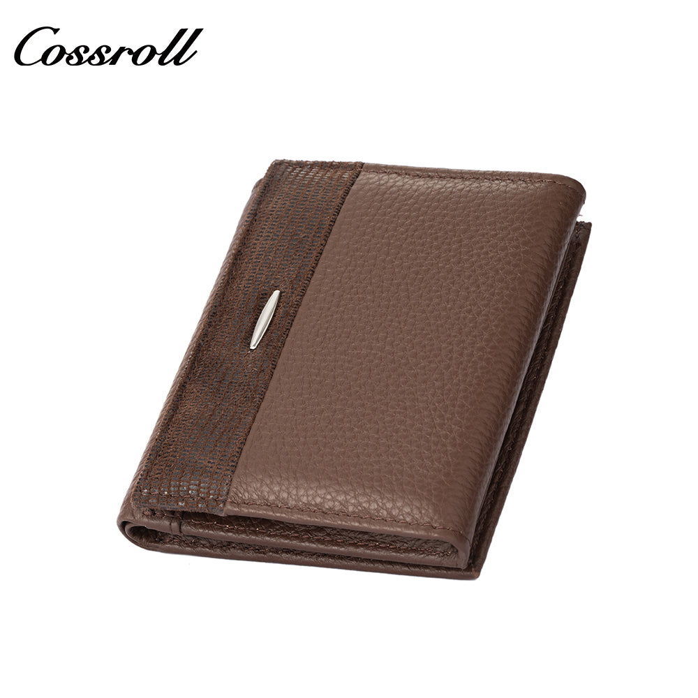 Genuine leather women's short bi-fold wallet, simple and versatile coin purse