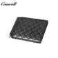Men's Diamond Quilted Genuine Leather Money Clip Wallet, Ultra Slim Bifold Multi-Slot ID & Card Holder