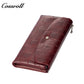 Genuine leather wallet, tri-fold, fashionable soft cowhide clutch, large-capacity women's wallet