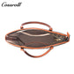 Women Vintage C Monogram Vertical Tote Bag, Large Capacity Zipper Shoulder Handbag for Laptop & Daily Commute