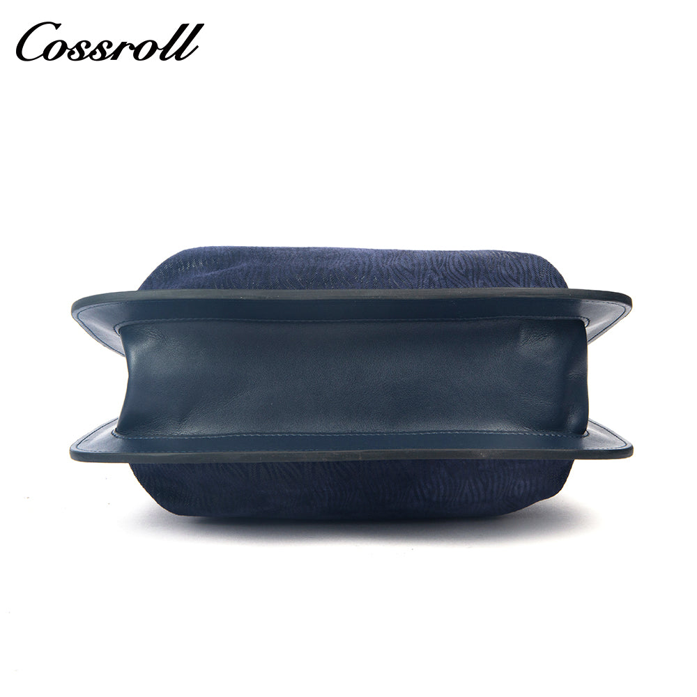 Velvet Patchwork Handbag for Women, Minimalist Retro Style Top Handle Bag, Versatile Commuter Shoulder Bag