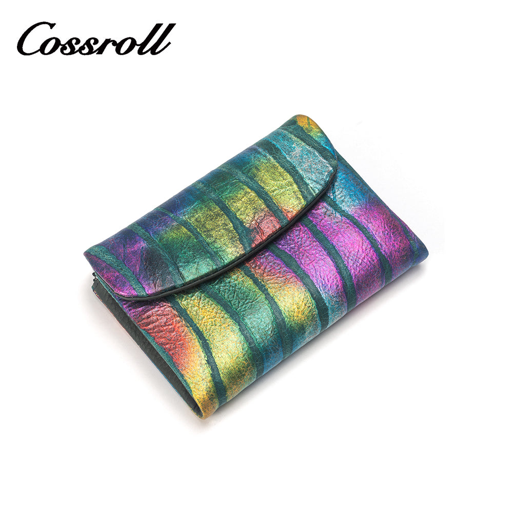 Rainbow genuine leather wallet