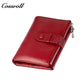 Women's leather cropped wallet, buckle wallet, versatile double-zip coin purse