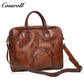 Crazy horse skin hand-painted handbag Vintage men's diagonal back layer cowhide leather bag Business briefcase